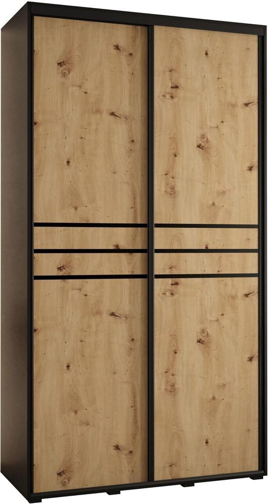 MEBLE KRYSPOL Davos 10 Schrank, zwei Türen - 235,2x140x60 cm - Schwarz Artisan Schwarz