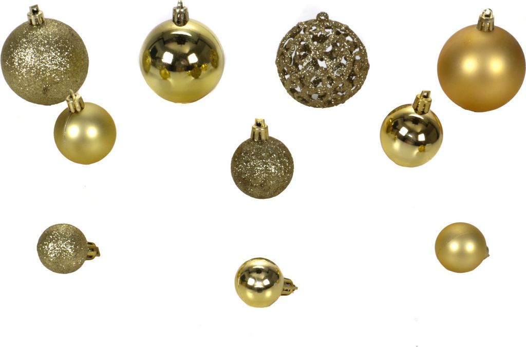 Christmas Gifts Weihnachtskugeln Set Gold - 100 Kunststoff Produktbild 14