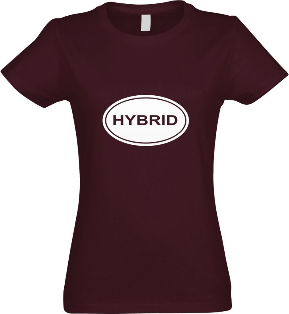 Kiwistar - T-Shirt tailliert - Damen - Burgund - Hybrid - mit Motiv Bedruckt - Funshirt Design - Sport - Freizeit - Damen - L