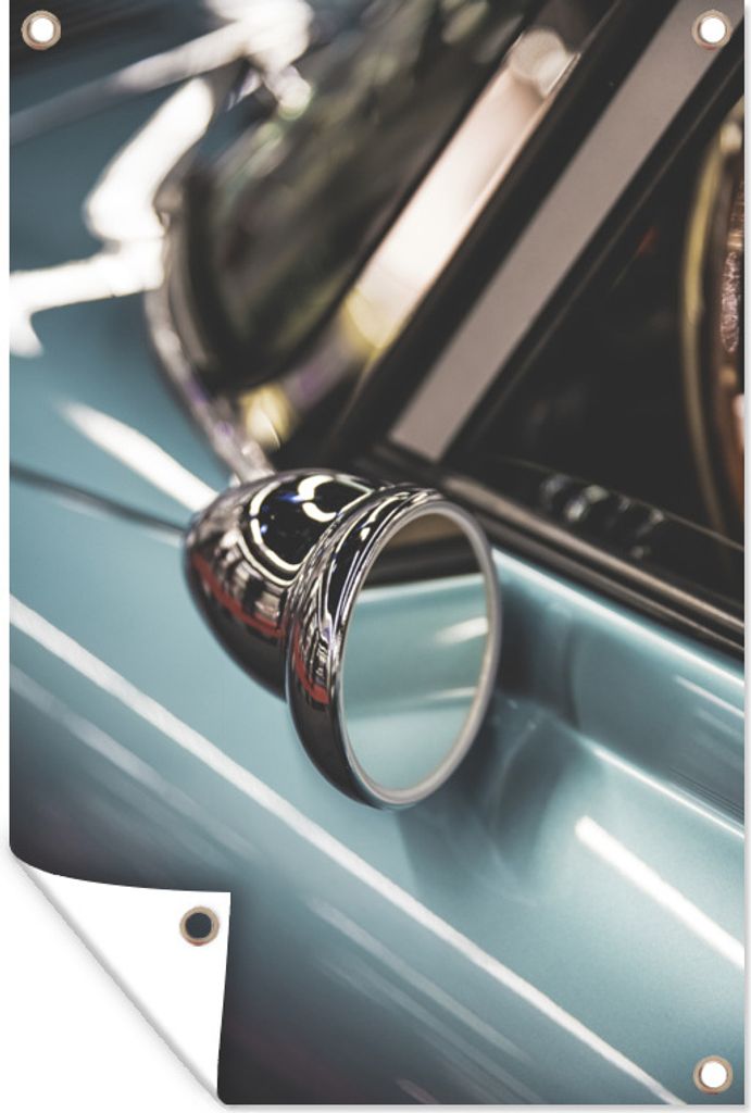 MuchoWow 40x60 cm Outdoor-Poster Gartendeko Sichtschutz Garten Poster für den Garten Spiegel - Auto - Oldtimer