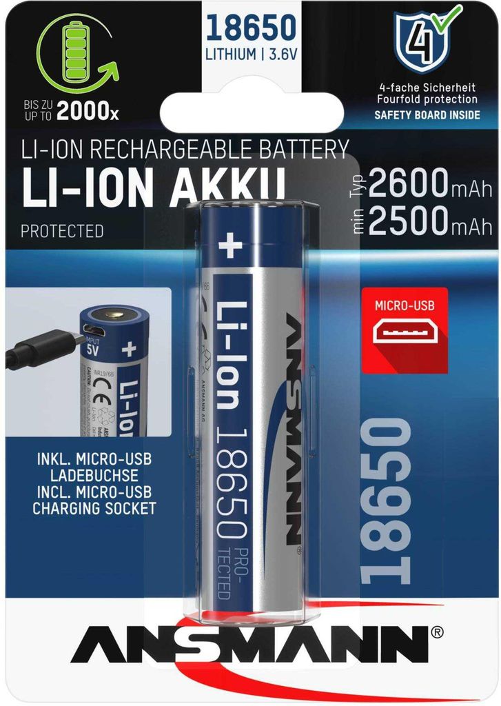 Ansmann 1307-0002, Nabíjateľná batéria, Lithium-ion Obrázok produktu 