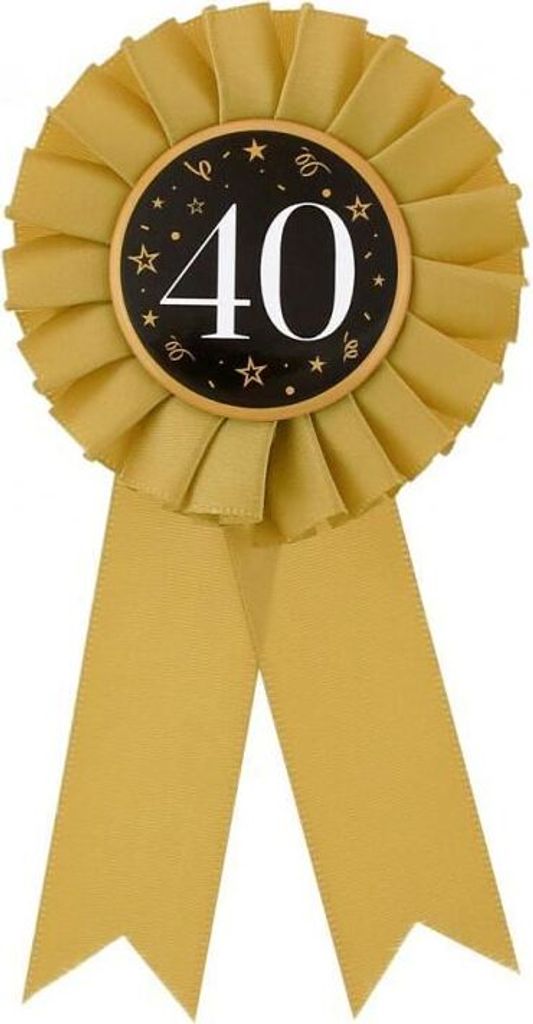 Kotylion, 40 jaar, goud-zwart, Beauty&Charm, 8 cm Productafbeelding 
