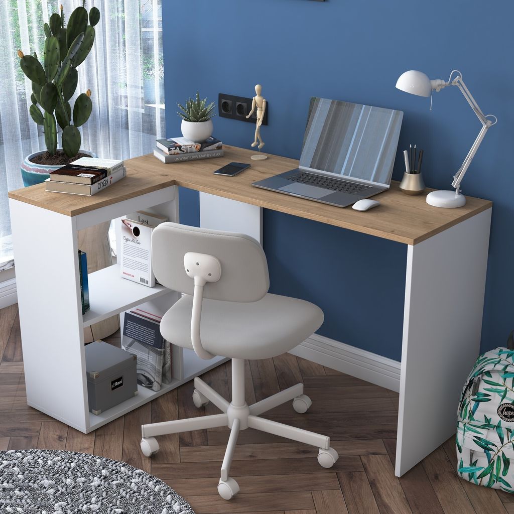 Skye Decor, HA113- HA113 RAN, Couleur chêne,,Blanc, Tables Image du produit 