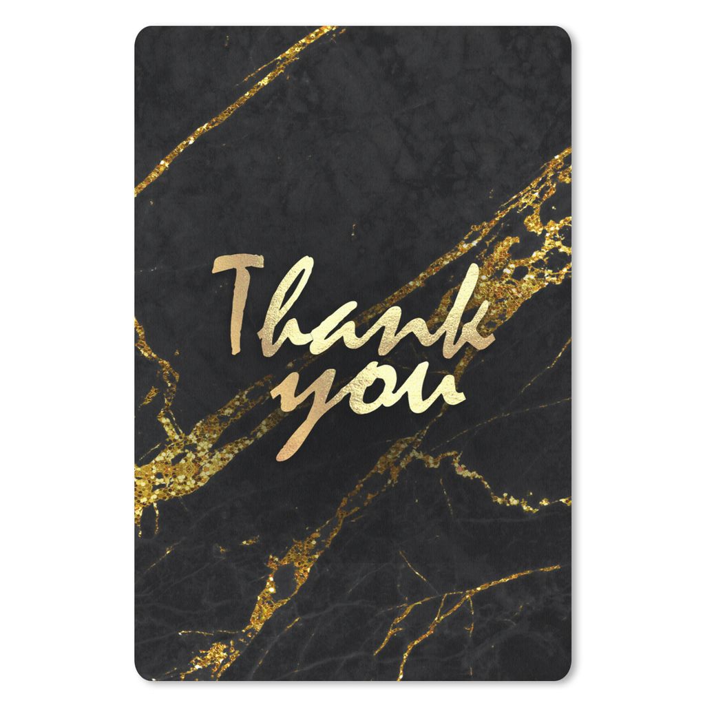 MuchoWow Mauspad Mousepad Zitate - Dank - Gold - Marmor 40x60 cm - Mousepads - Maus Mat - Pad - Mausunterlage - Schreibtisch Accesoire