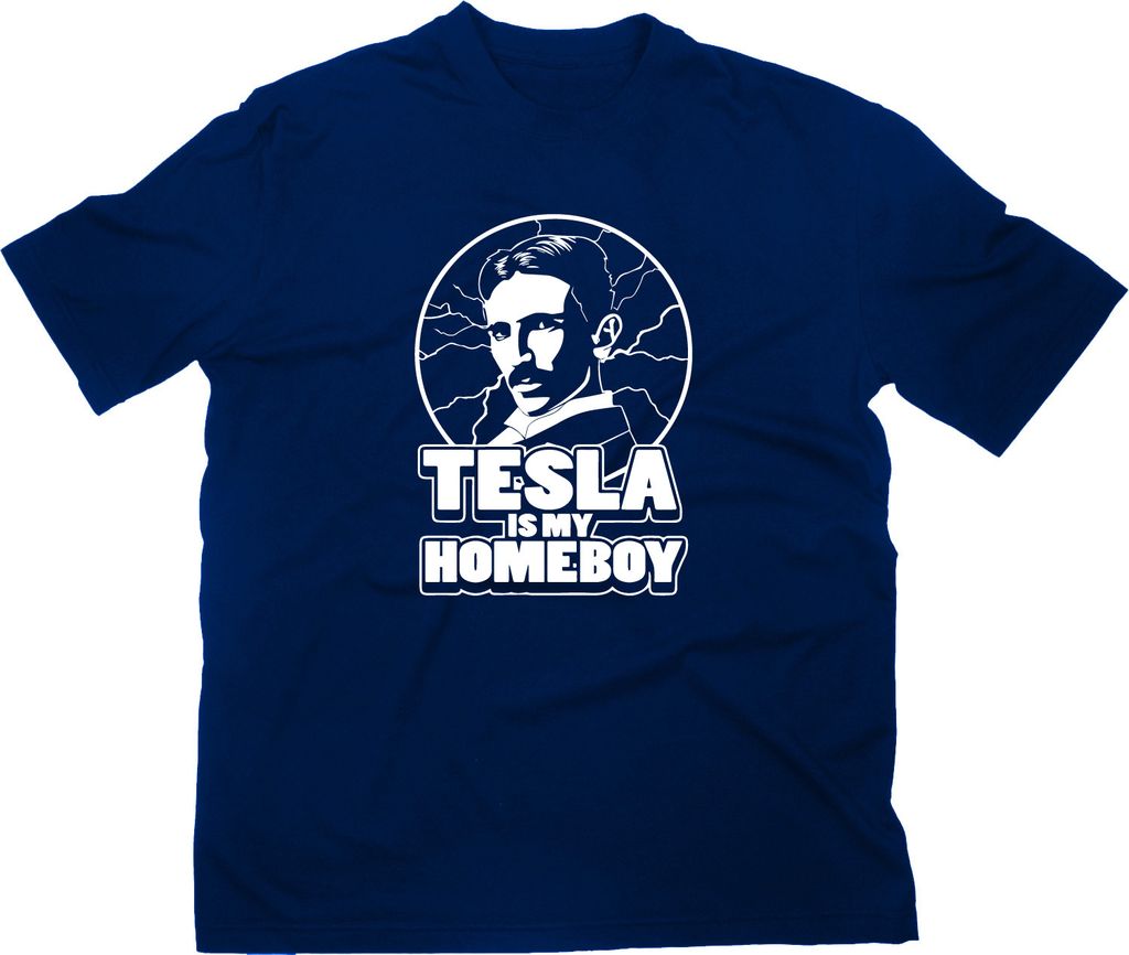 Styletex23 T-Shirt Nikola Tesla is My Homeboy Fun, navy, XL