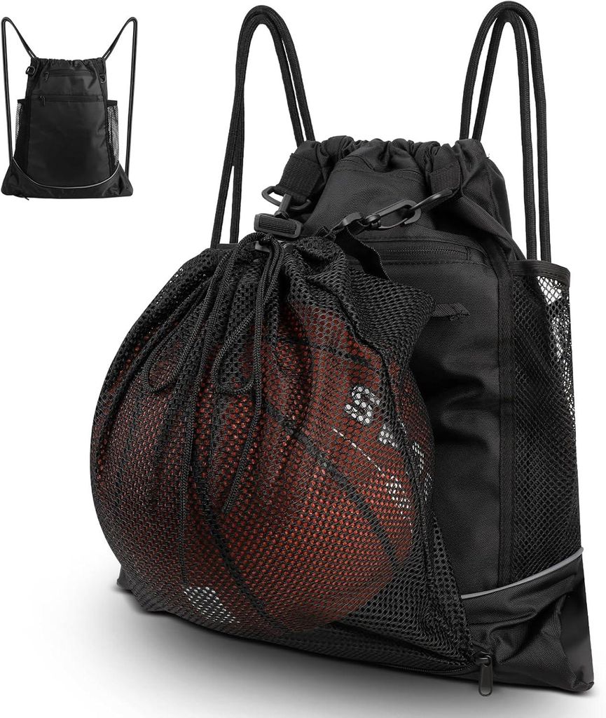 Ballsack Ball Balltasche Basketball Tasche Basketball Bag Ball Netztasche Tragbare Faltbar mit Kordelzug für Fußball Tennis Kinder Erwachsene