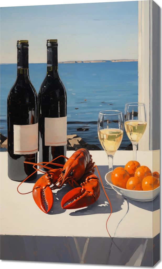 Bild 60x100cm Abendessen an der Bucht