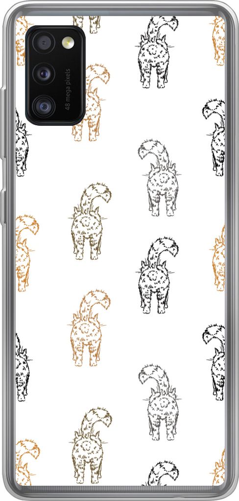 MuchoWow Handyhülle Schutzhülle Hülle für Telefoonhoesje Samsung Galaxy A41 Muster - Kätzchen - Katze - Pastell - Mädchen - Kinder - Kind S...