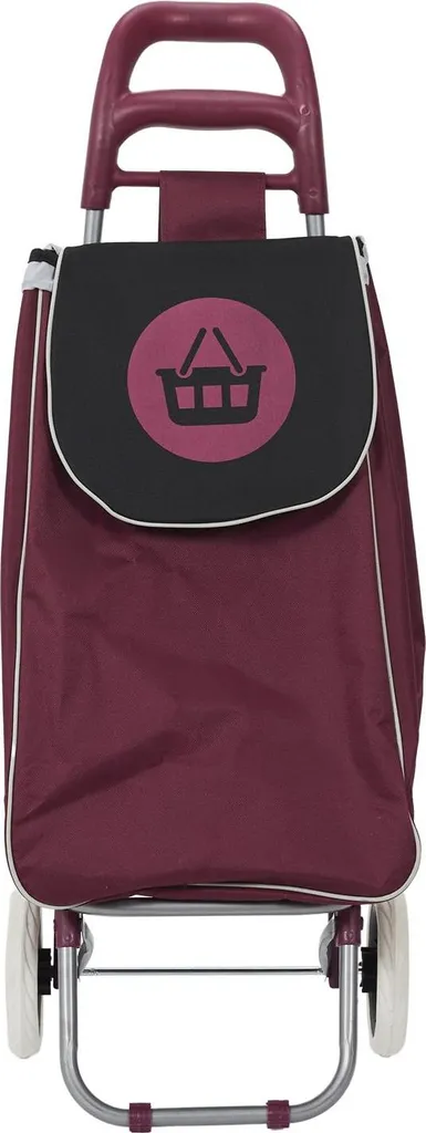 Poussette de marché 50L Violette - Chariot de courses à deux roues stable