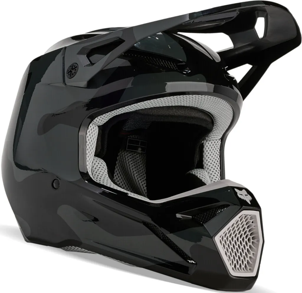 Casque Moto Enfant Fox V1 Bnkr Idéal pour Compétition Cross et Loisirs