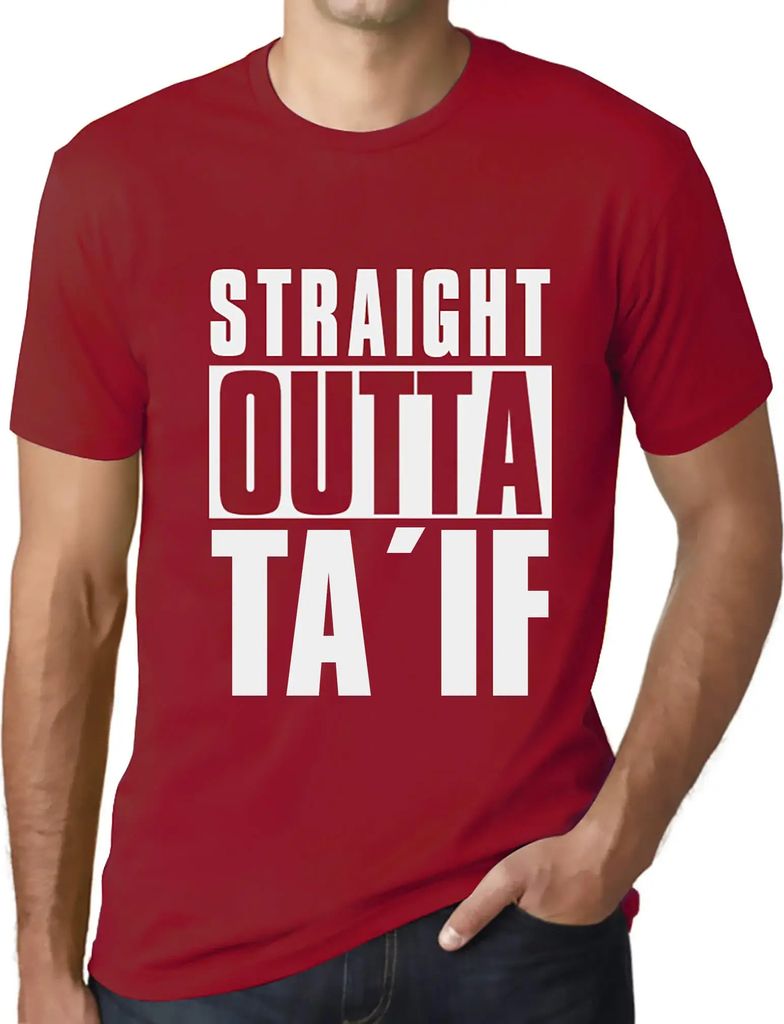 Herren Grafik T-Shirt Direkt aus dem Ta'if – Straight Outta Ta'if – Öko-Verantwortlich Vintage Jahrgang Kurzarm Lustige Druck Geburtstag Gesch...