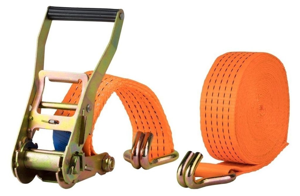 Safetytex 1x Spanngurt 6 Meter 50mm 4000kg 2tlg LKW Anhänger Zurrgurt orange
