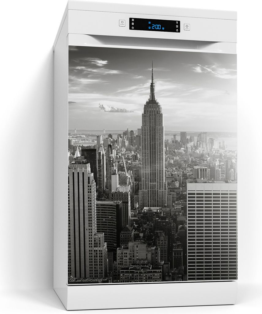 DEQORI Magnetmatte Spülmaschine beschreibbar 60x80 cm 'Monochrome Metropole' Magnetfolie