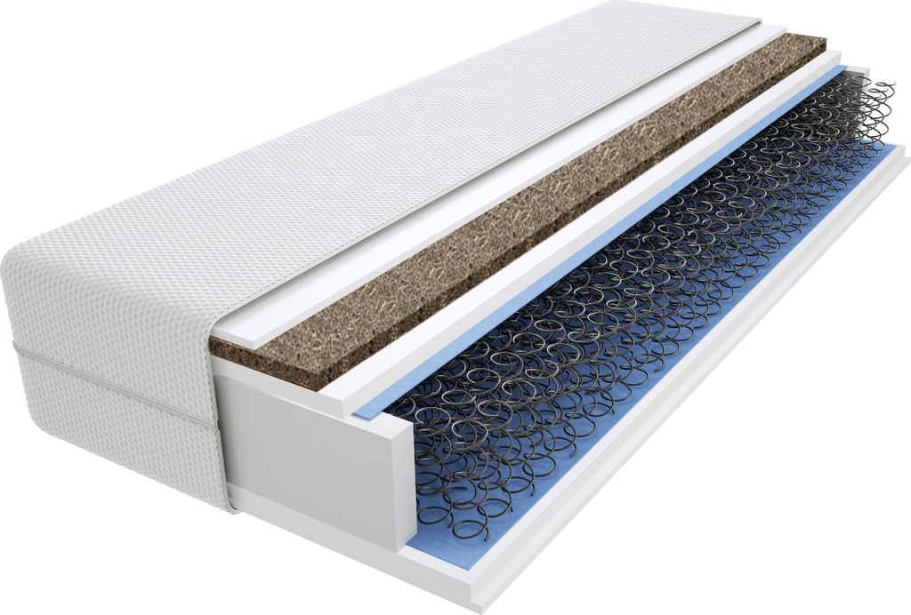 Schaumstoff Matratze 100x190 cm Doppelmatratze, H3 & H4 Komfortschaummatratze 16 cm Hoch Seegras mit Klimafaser, Hypoallergen, HR-Schaum, Wendematr...