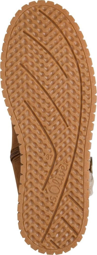 s.Oliver Damen Stiefelette Plateau Vegan mit Plüsch Warmfutter 5-26418-41, Größe:38 EU, Farbe:Braun