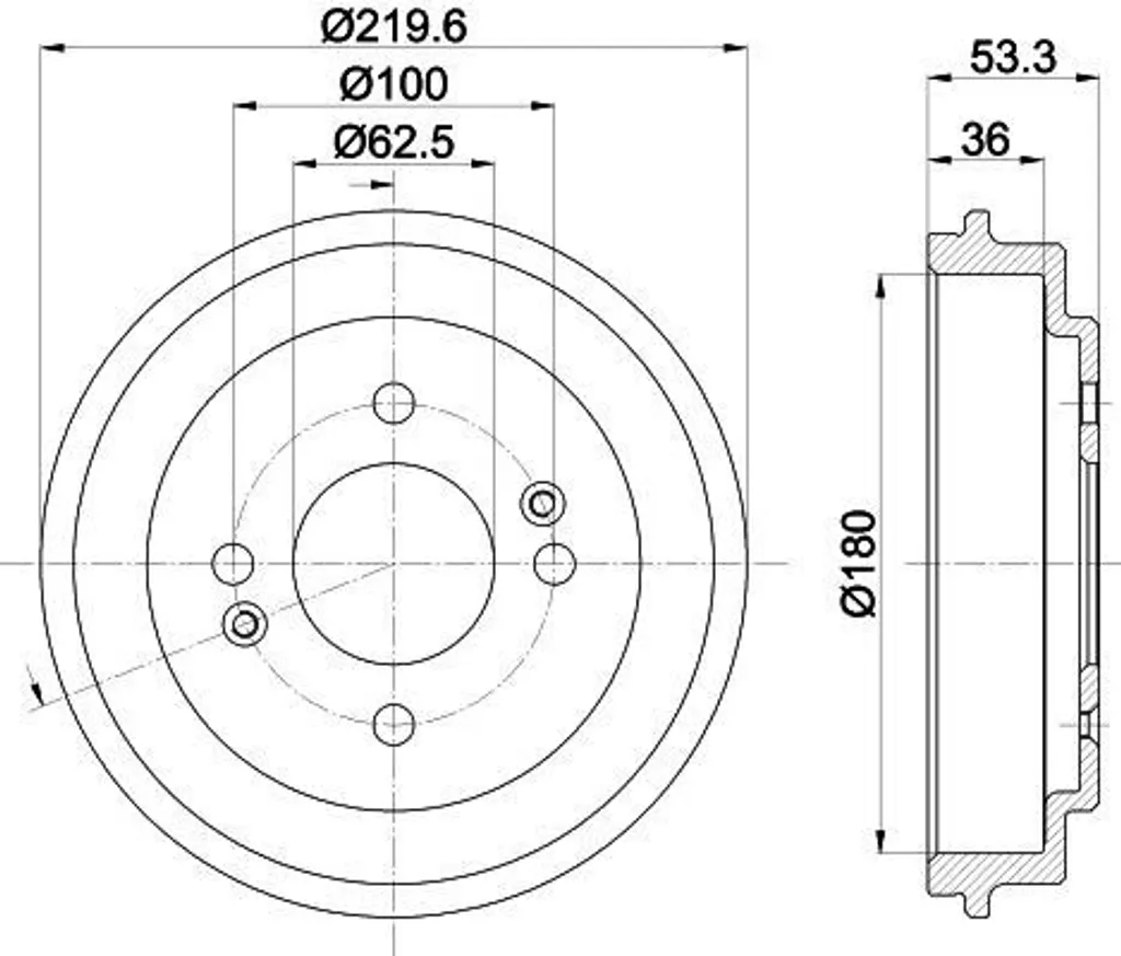 Tambour de frein arrière compatible avec Kia Picanto TA essence diesel