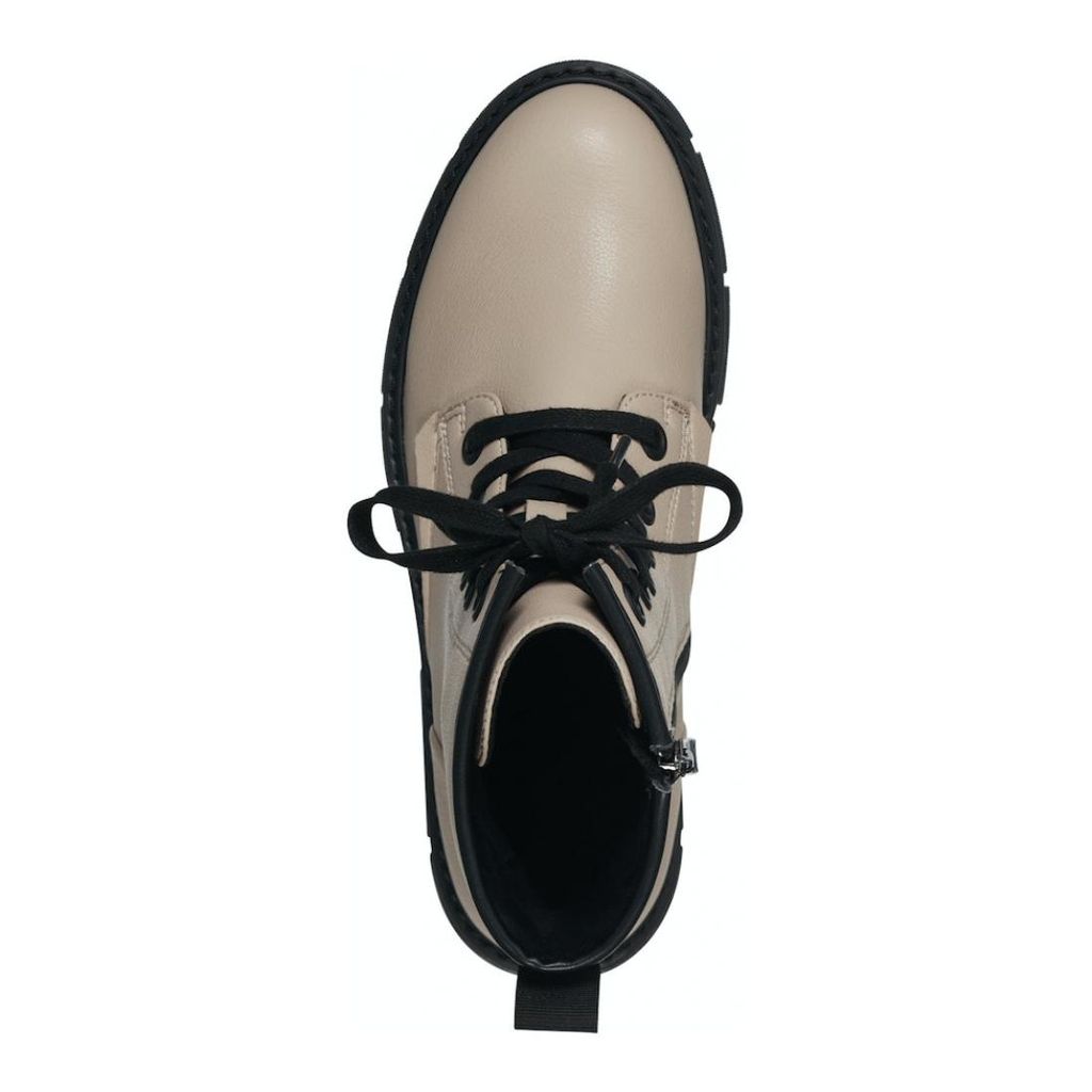 MARCO TOZZI Damen Stiefelette Schnürboot flach Reißverschluss 2-25282-41, Größe:36 EU, Farbe:Beige