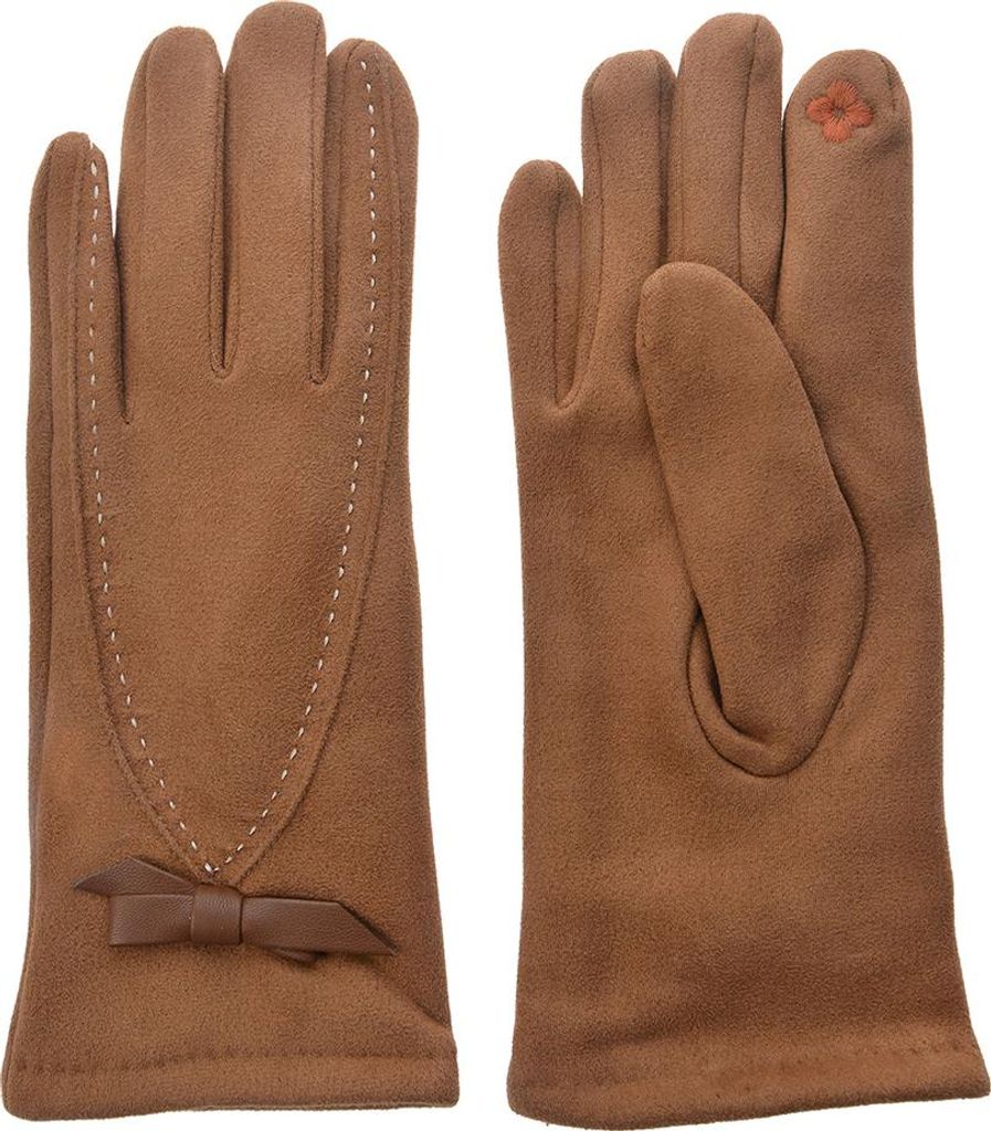 Clayre & Eef Winterhandschuhe 8x24 cm Braun Polyester