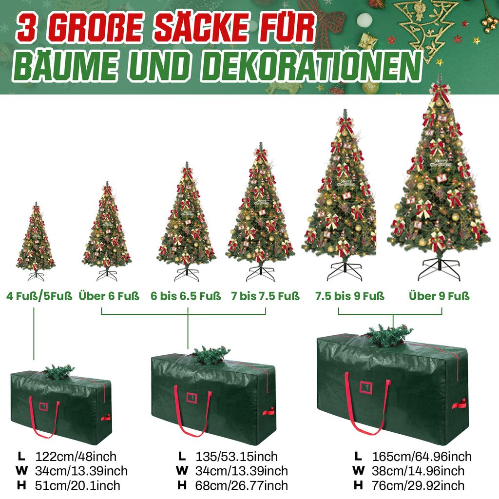 Aufbewahrungstasche für Weihnachtsbaum, grün