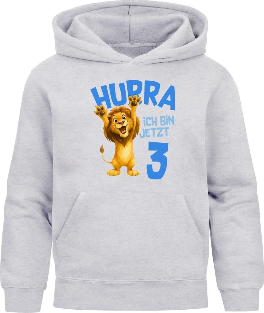 Kinder Hoodie Jungen Geburtstag – Hurra ich bin jetzt X – Löwe personalisierter Geburtstags Hoodie mit Alter Geschenkidee für Jungen, Kinder ...