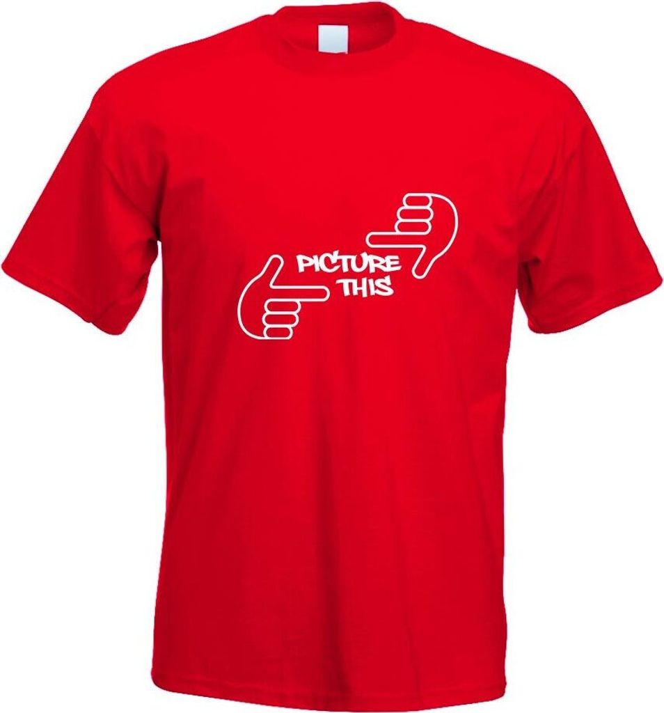 Kiwistar - T-Shirt - rot - Picture This Motiv Bedruckt Funshirt Design Print - mit Motiv Bedruckt - Funshirt Design - Sport - Freizeit - Herren - M