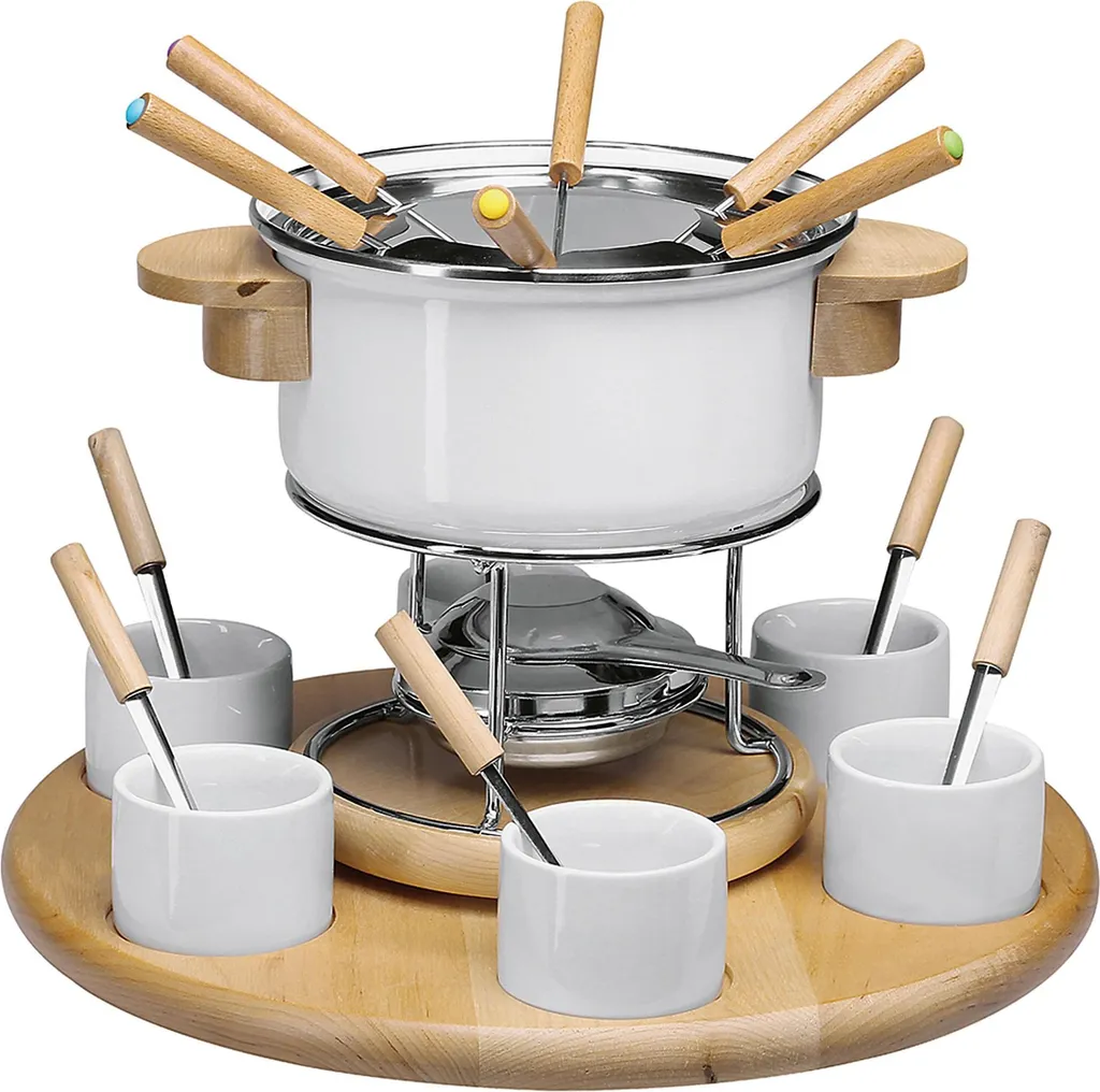 Set Fonduta NOUVEL Larissa 9 Pz Smaltato - Professionale per Bourguignonne