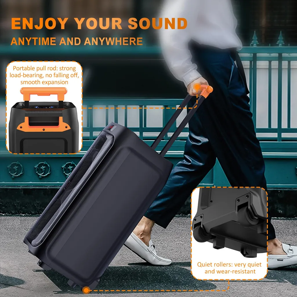 Enceinte karaoké Bluetooth à double caisson de basses pour soirées fêtard - 3