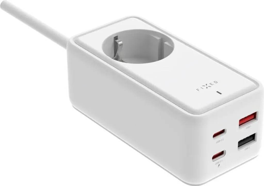 Multiprise FIXED Chargeur GaN III 65W avec 2x USB-C et 2x USB-A Blanc 3m
