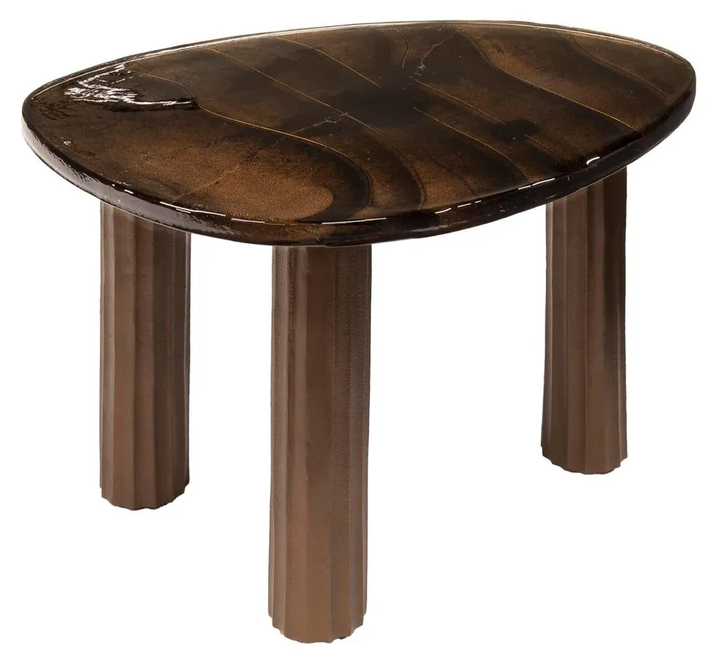 Table basse de salon pour apéritif FURNLUX Eclipse marron 62cm