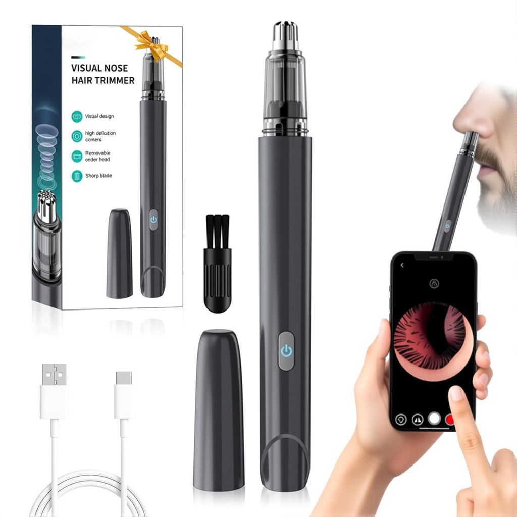 Elektrischer Nasenhaarschneider, USB Wiederaufladbar, Sichtbar, IPX5 Wasserdicht,300mAH,Herren und damen Nasenhaartrimmer