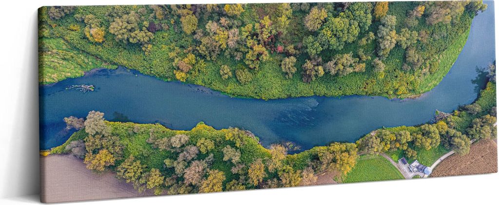 Fluss Oder Tschechische Republik – Leinwandbild Wandbild – 125x50 cm – Leinwandbilder – Wandbilder – Schlafzimmer – Flur