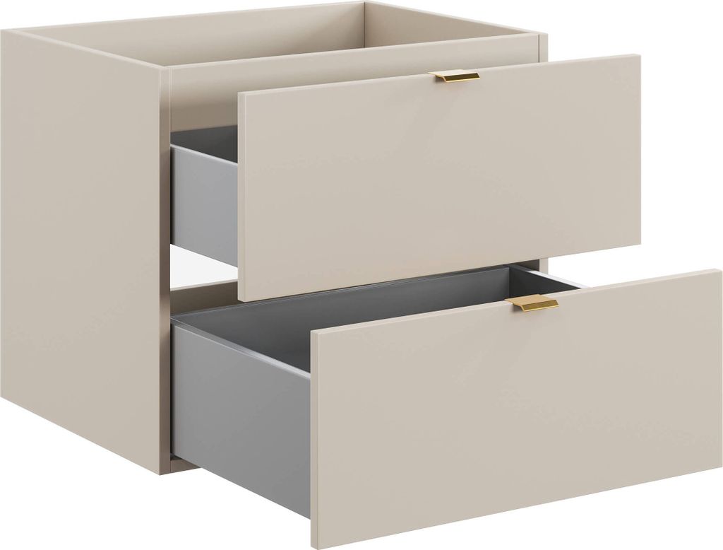 Meuble Sous Lavabo 60 Cm Cachemire Mat 2 Tiroirs Moderne Image du produit 