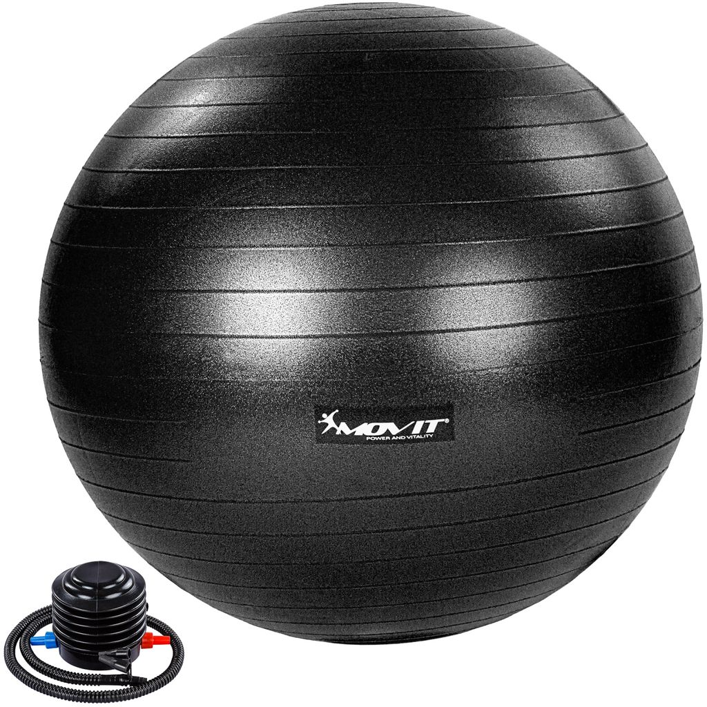 Avento Gymnastikball 65 cm Schwarz Fitnessball Sitzball Yogaball Sportball 