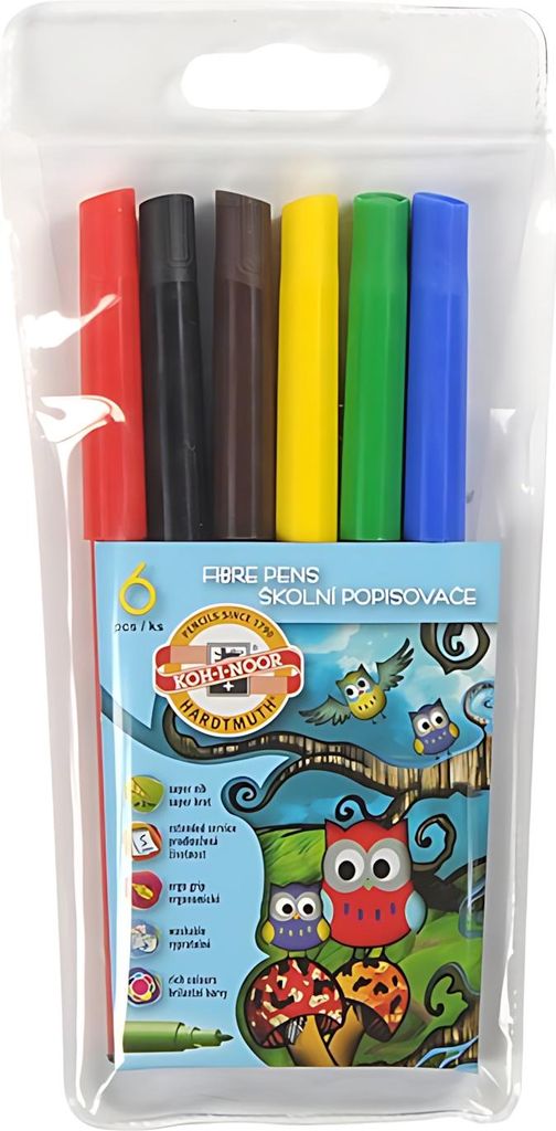 KOH Fasermaler Eule 2 mm Spitze 6er PP-Hlle