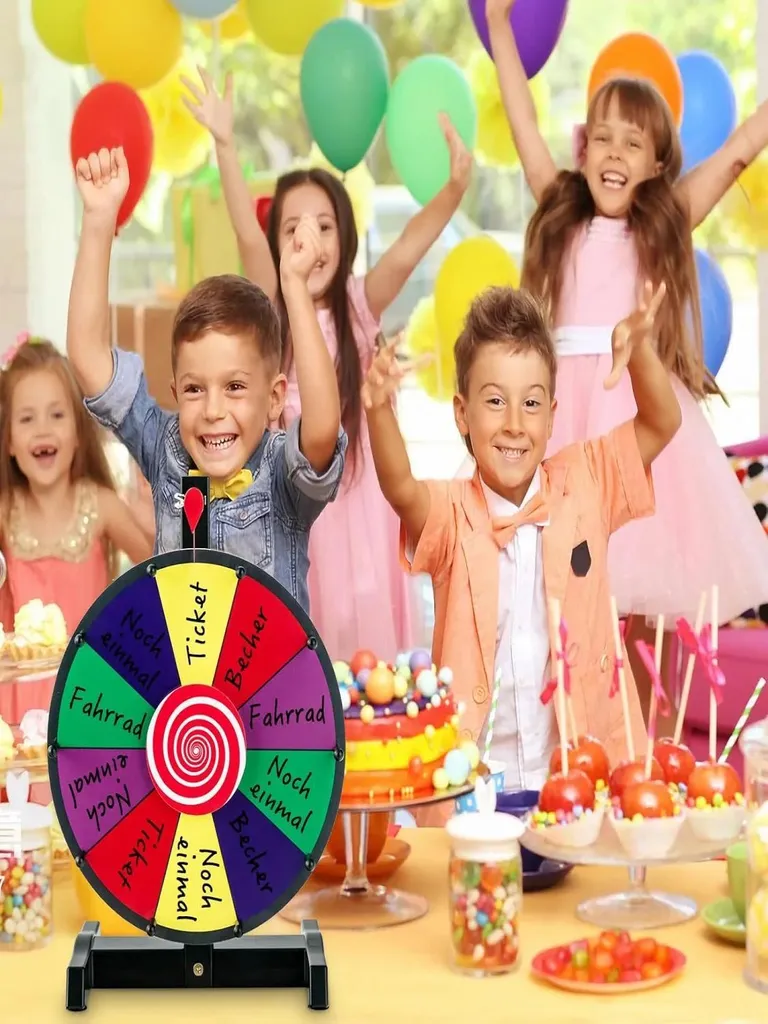 Roue des gains multicolore 30,5 cm personnalisable à sec avec feutre