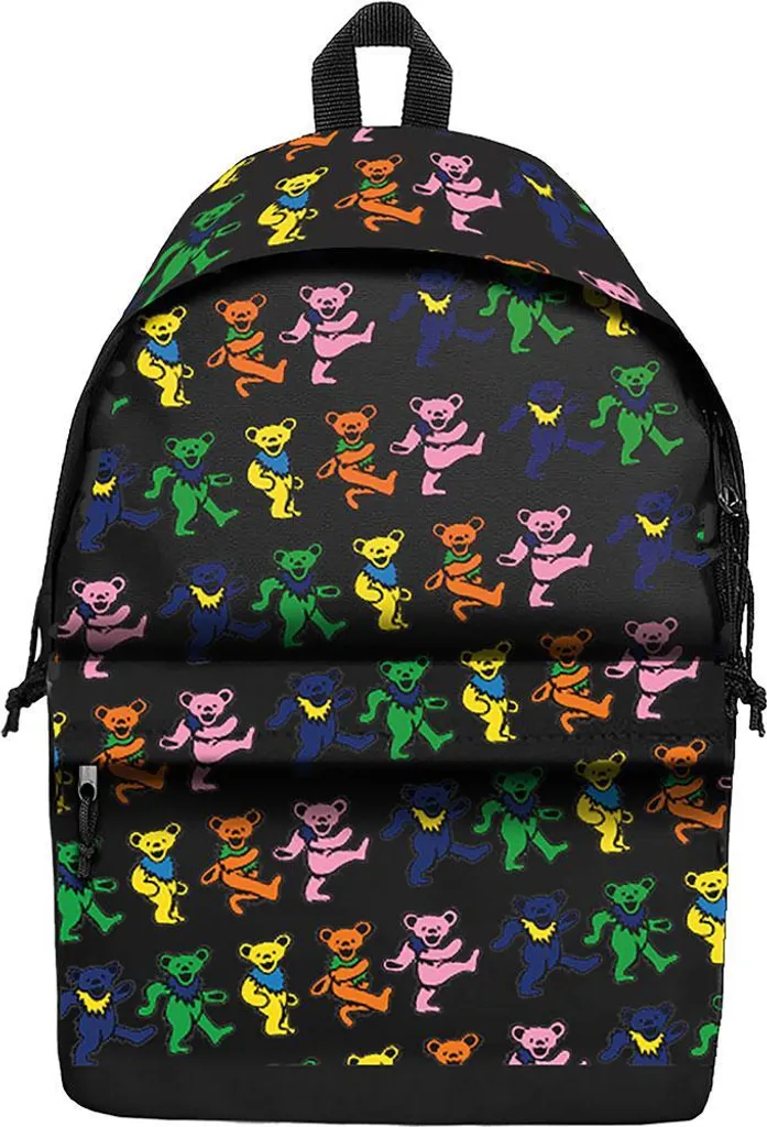 Sac à dos en toile noir Grateful Dead imprimé Ours dansant RO13533