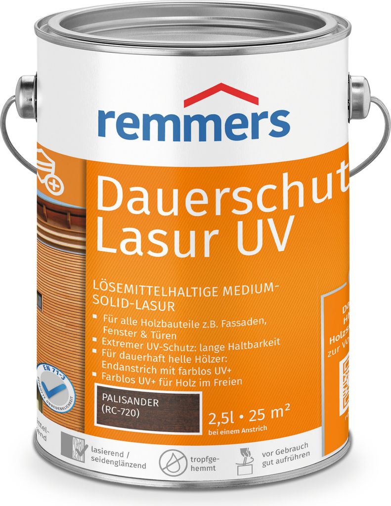 Remmers Dauerschutz-Lasur UV palisander (RC-720) 2,5 l, Produktbild 