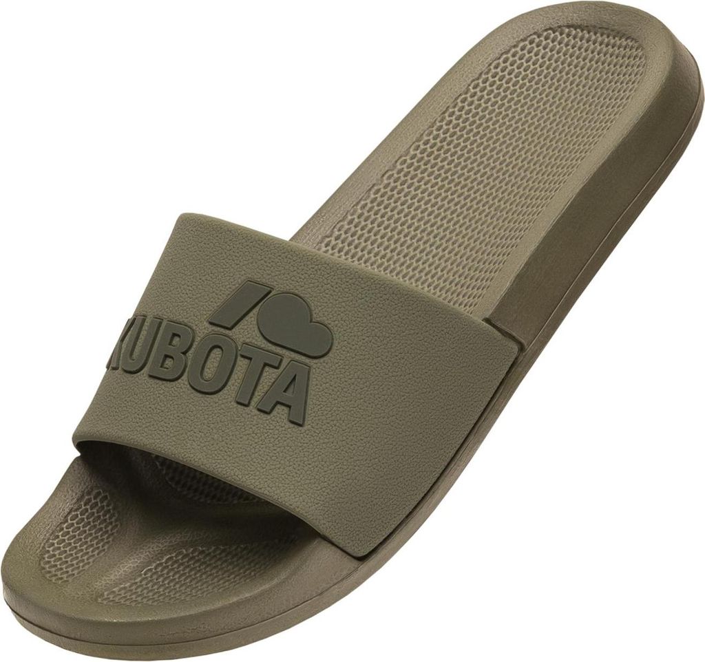 Kubota Badelatschen Herren Badeschlappen Rutschfest Badeschuhe "Basic" Khaki, 44