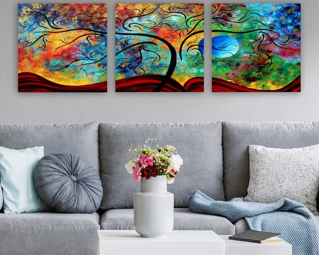 Wallity Pdrmdr8835-RMY1367 Quadro Moderno 90x30 cm 100% Tela