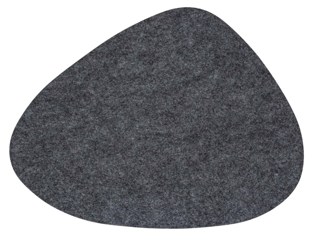 Designer Tischset Grau aus Filz - Oval | 40x34 cm I Hitzebeständig I 8er Platzset mit Untersetzer, Tischsets, Platzdeckchen I Tischdeko Winter/Sommer