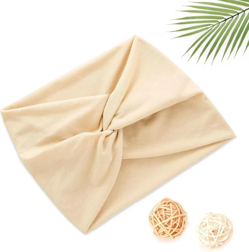 Cerchietto in cotone monocolore - bianco crema - elegante e puro