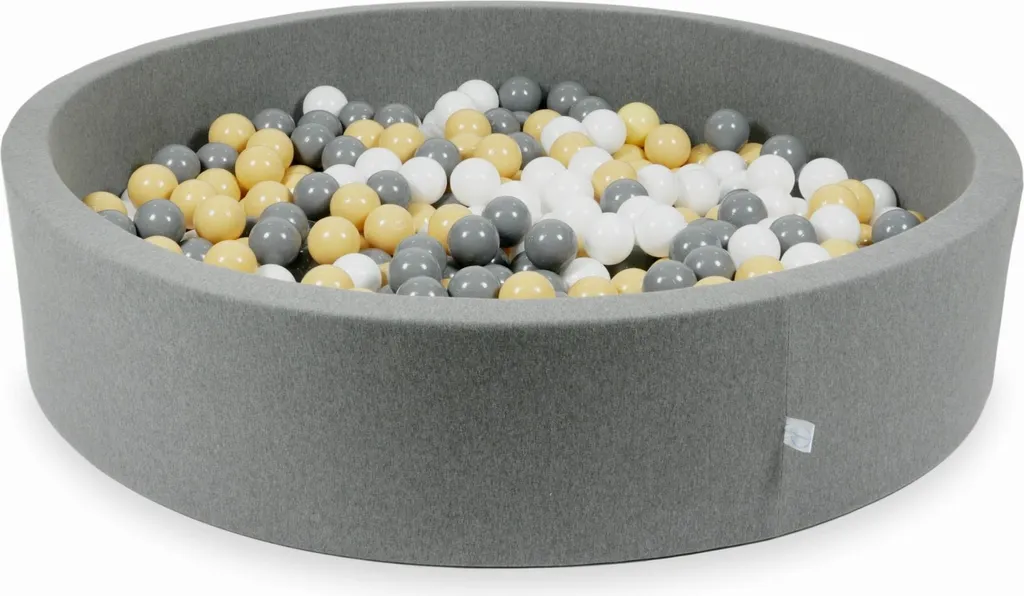 Piscine sèche ronde 130x30 cm en mousse et 600 balles non toxiques gris