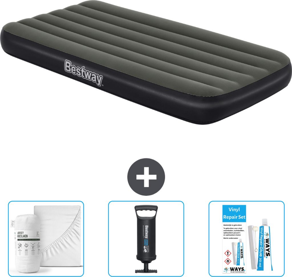 Bestway Luftmatratze - 1 Person - 99 x 188 x 28 cm - Blau - Inklusive Zubehör