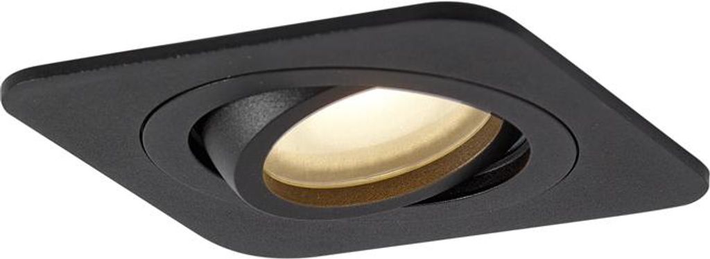 QAZQA - Modern Abgerundeter Bad I Badezimmer Außen Einbaustrahler schwarz GU10 50mm dreh- und schwenkbar IP44 - Alberto I Außenbeleuchtung I Wohn...
