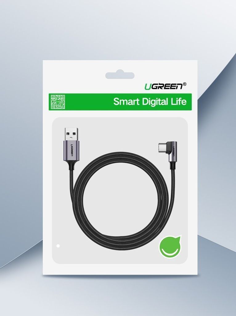 Ugreen Kątowy Kabel Przewód Usb - Usb Typ C 1M 3A Szary Zdjęcie produktu 13