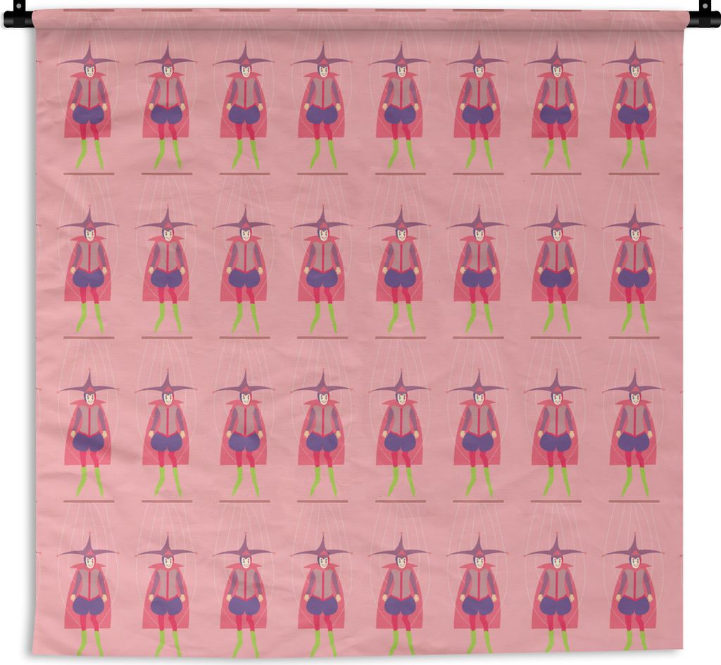 MuchoWow Wandteppich Wandbehang Karneval - Schnittmuster - Joker 120x120 cm Tapisserie Dekoration Wandtuch - Modern - Baumwollgewebe