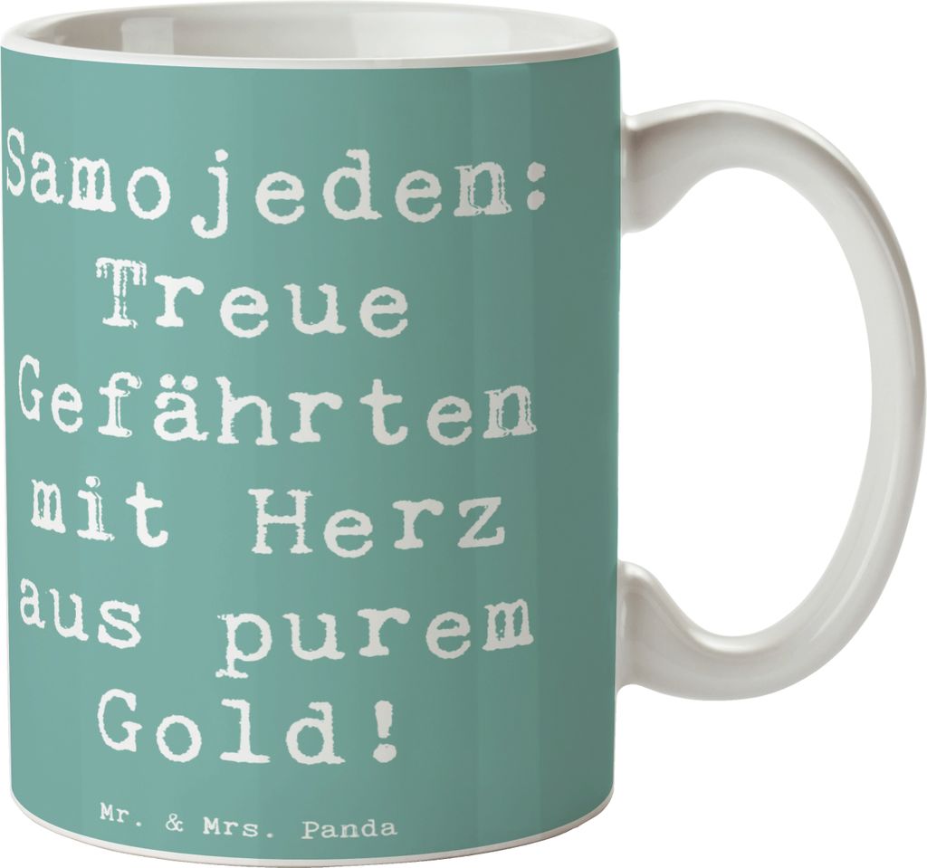 Mr. & Mrs. Panda Trinkbecher Spruch Samojede Herz - Produktbild 