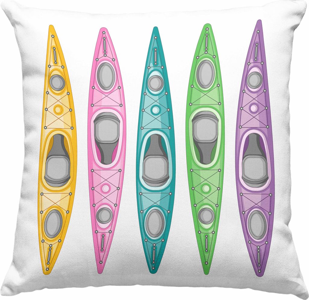 Trendation - Kajak Geschenk Deko-Kissen mit Füllung 40x40 Mit Spruch Kajakfahrer Geschenkidee Deko-Kissen mit Füllung 40x40 Kanu Padelboot Gesche...