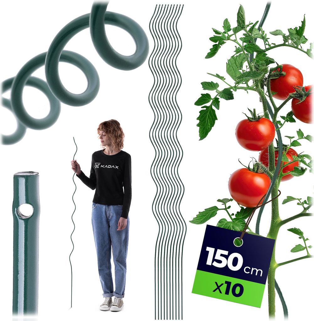 KADAX Drążki spiralne do pomidorów 150 cm x 6 mm, zestaw 10 Zdjęcie produktu 