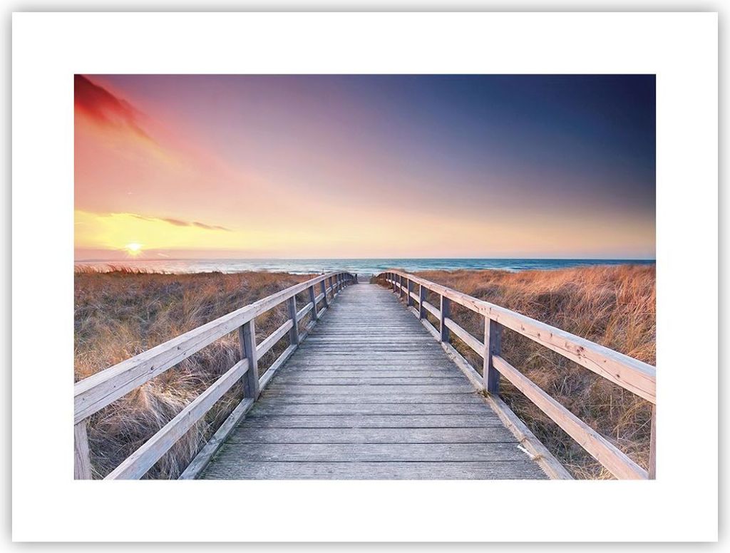 Poster - Poster ohne Rahmen - Weg Meer Brücke - 40x30 cm - Produktbild 